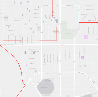Snippet of Lakeland's Affordable Housing Land Bank Program map