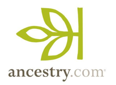 Ancestry.com logo green leaf with link to ancestry.com login