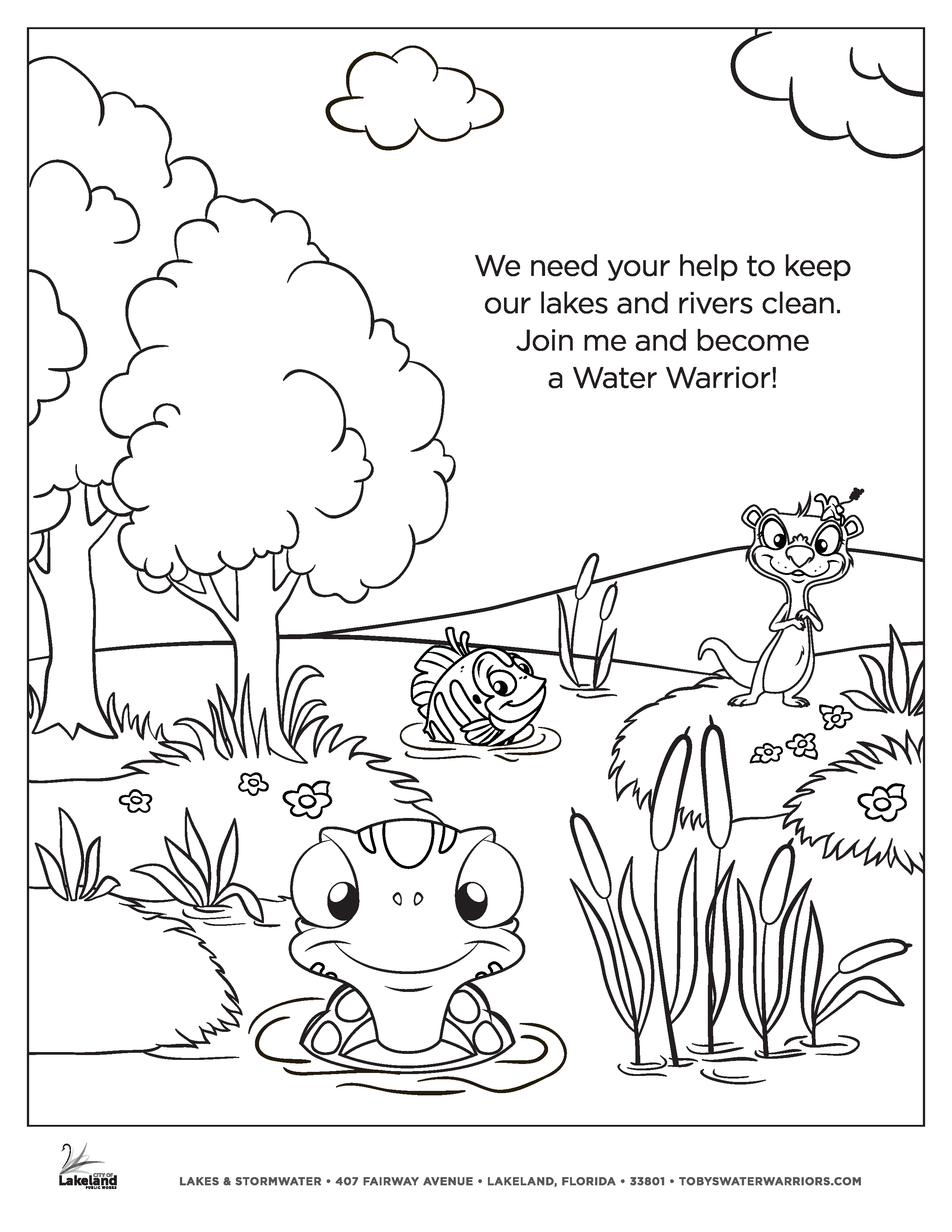 251 Cute Coloring Pages About Water with Animal character