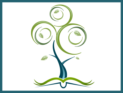 Friends of the Library of Lakeland, Inc. logo of tree coming up from open book