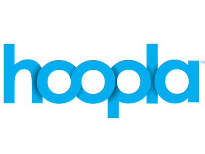 Hoopla logo; link to hoopla digital online catalog
