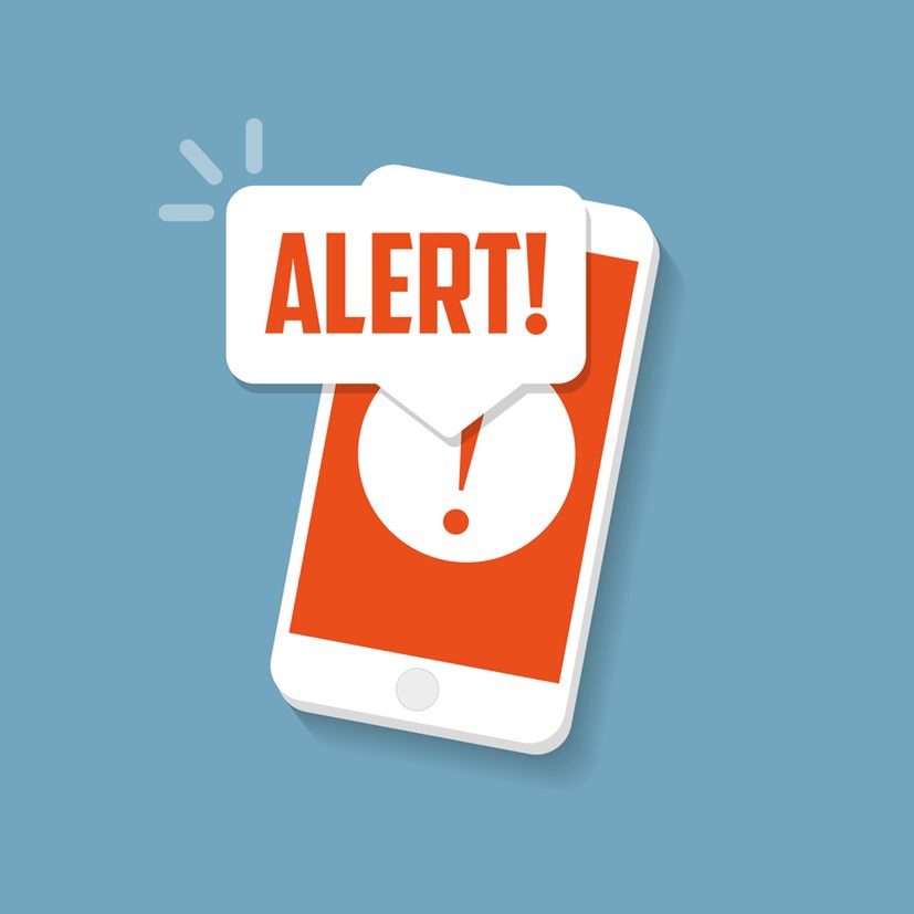 graphic of a phone receiving a text alert