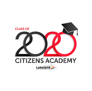 Class of 2020 Citizens Academy City of Lakeland graphic with graduation cap and City logo