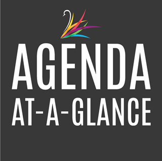 agenda at a glance logo with City swan