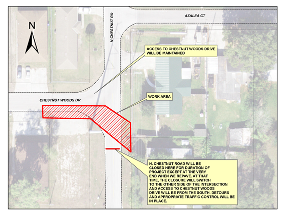 chestnut Woods Sewer Line Project Map