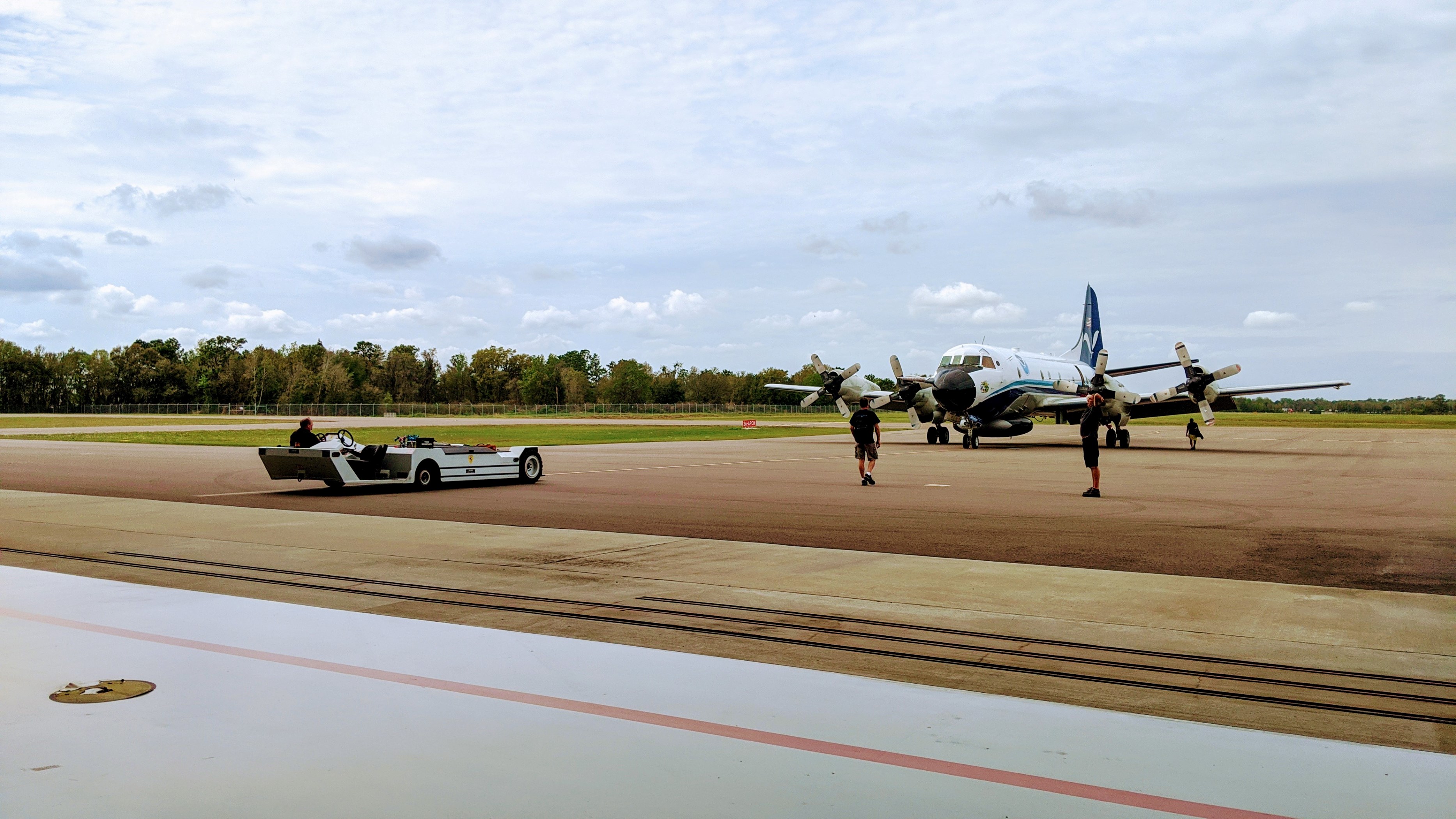 NOAA Plane and tow vehicle