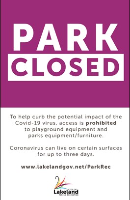Parks Closed Sign
