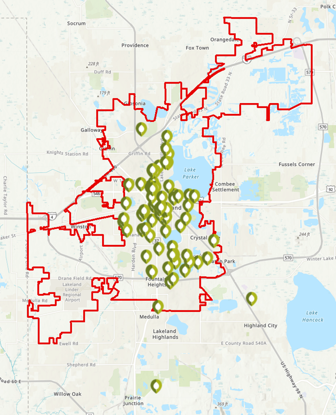 aerial map of Parks Finder