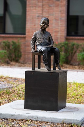 Maria Kirby-Smith Sculpture - Bronze - Boy reading a book