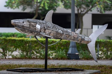 Antonio Flaminio mixed media shark (metal) sculpture