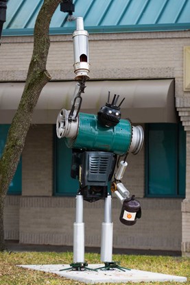 metal robot sculpture - in memory of Mae Lee