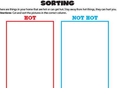 Sorting Hot or Not Hot Worksheet
