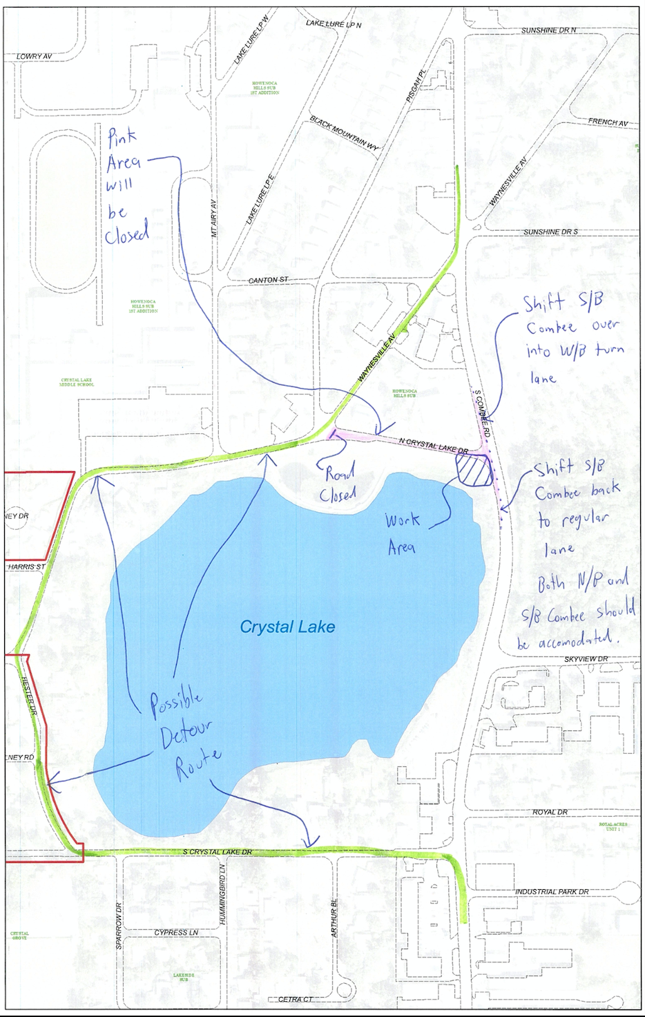 map of road repair