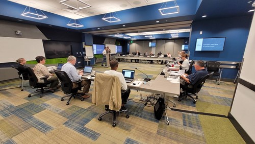 2021 Budget Retreat - Commissioners sitting at tables in conference room