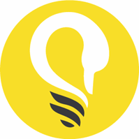 Submit an idea logo in a yellow circle - Swan combined with light bulb