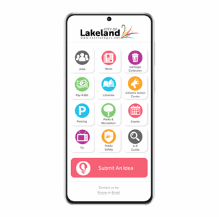 Screenshot of the new LakelandGov App - 2021