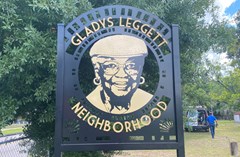 Gladys Leggett neighborhood sign