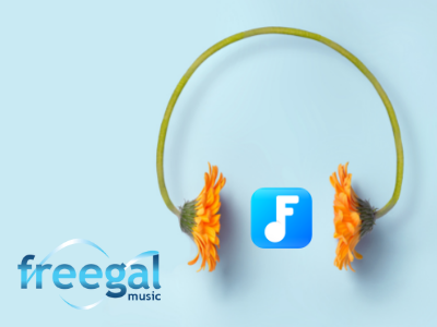 Flower headphones with freegal logo