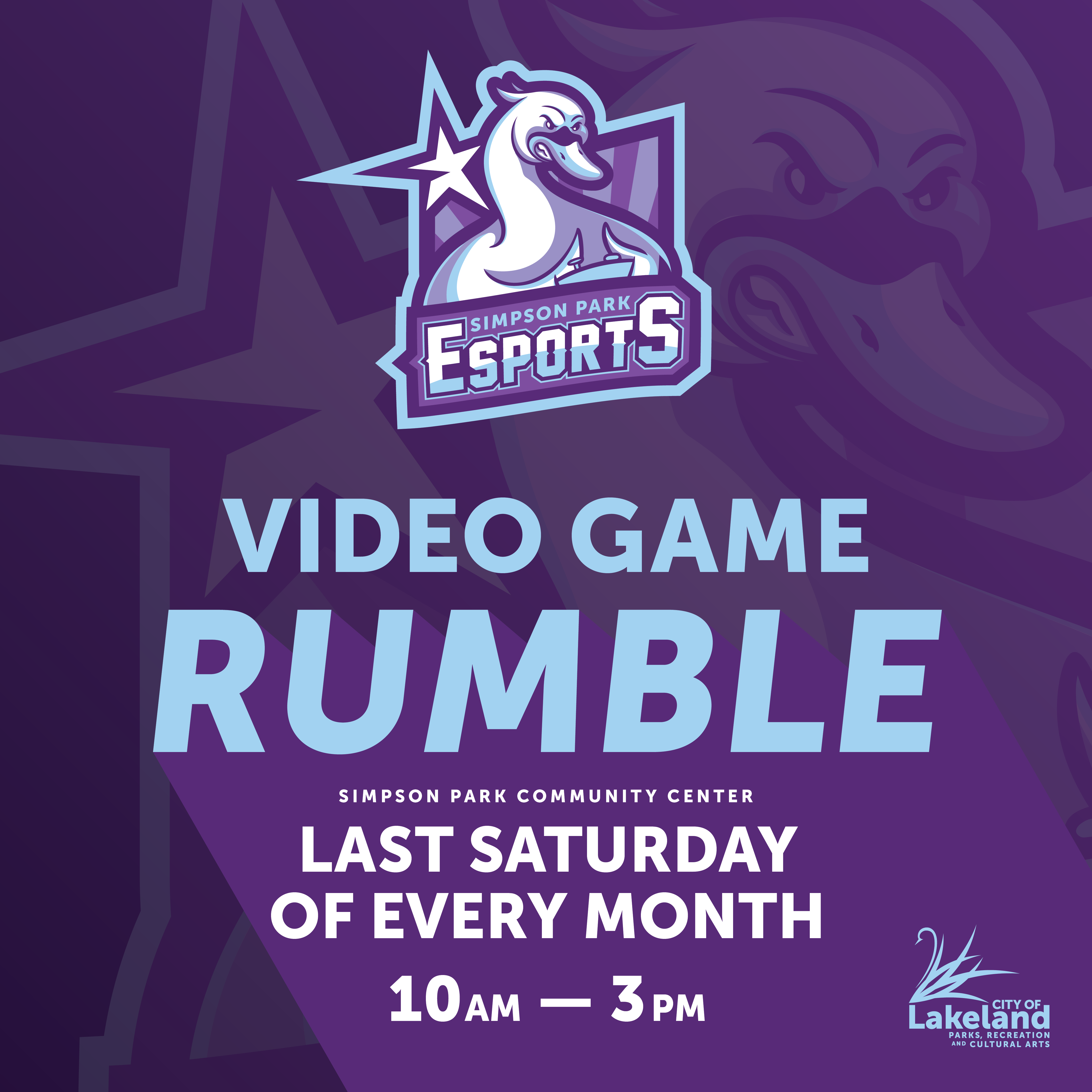 Video Game Rumble graphic - All info in text of the event.