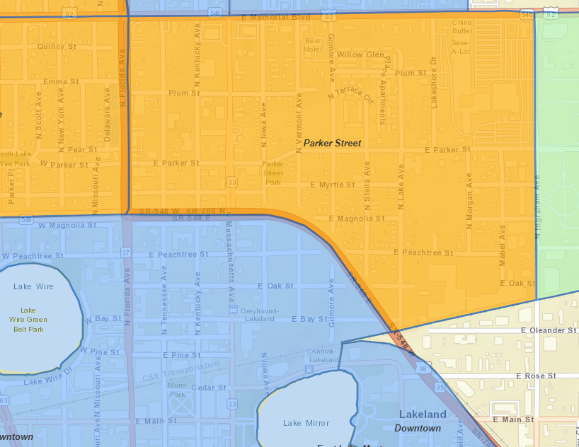 Map of the Parker Street Neighborhood area