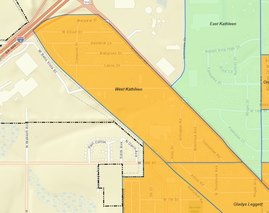 Map of West Kathleen.