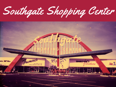 Arch sign for Southgate Shopping Center created by Lakeland, Florida architect Donovan Dean; link to Lakeland Public Library "Southgate" story map