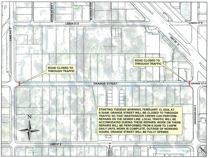 Public Notice Orange Street Map 24