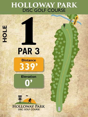 Holloway Park Disc Golf Hole 1 Graphic