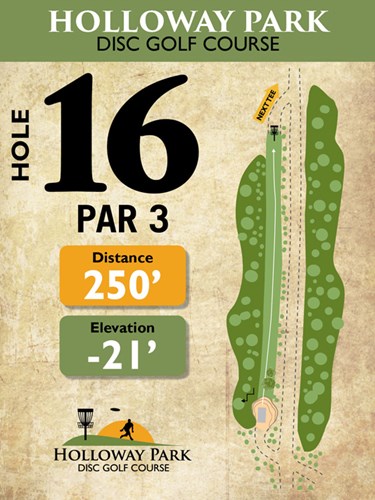 Holloway Park Disc Golf Hole 16 Graphic