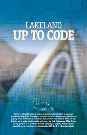 A photo of the Lakeland Up to Code brochure cover page