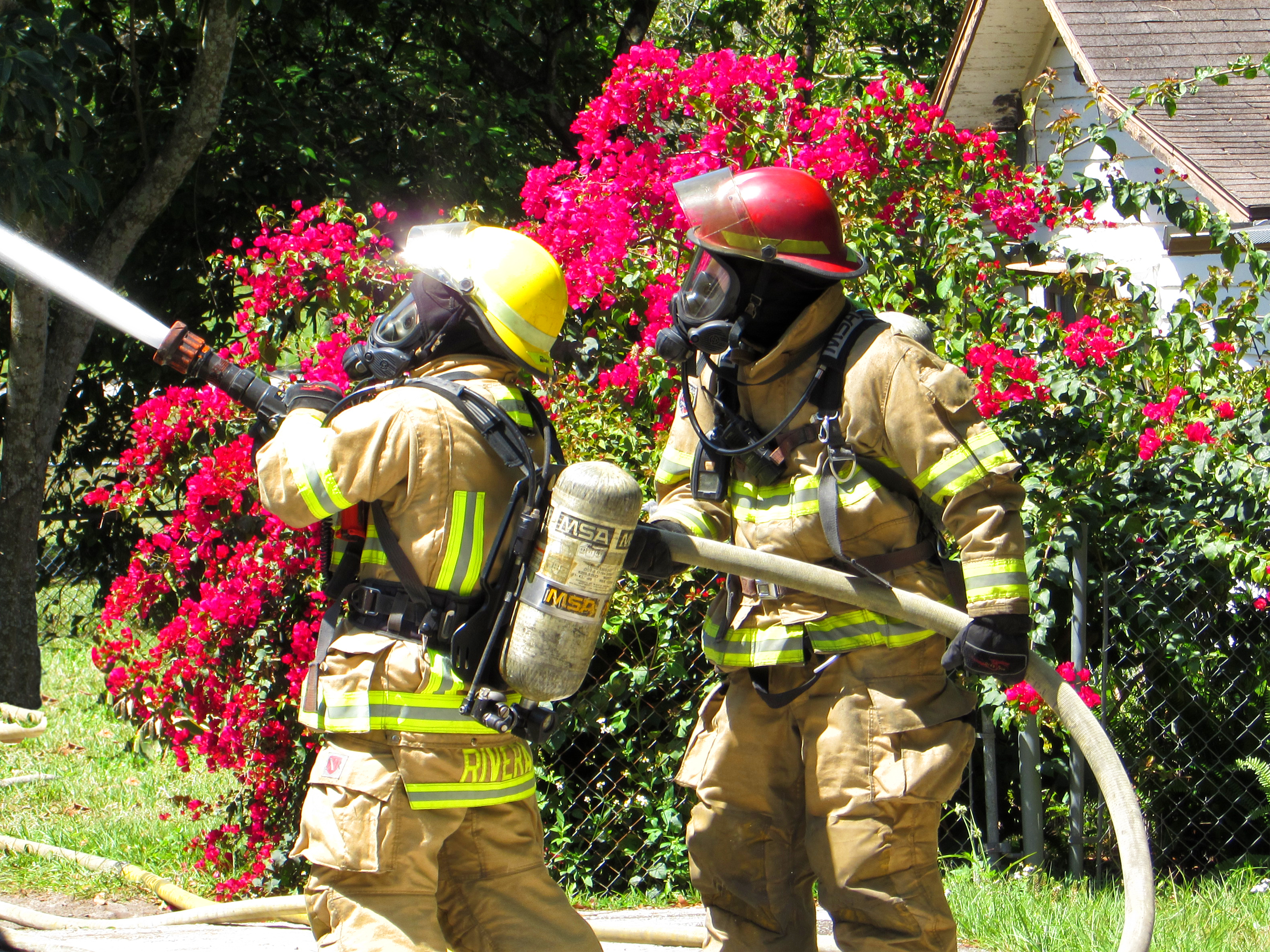 A picture of Fire suppression in action.