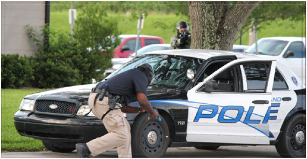 A picture of police officers in training