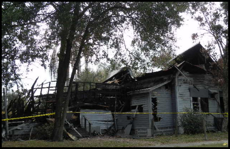 A photo of a demolished home