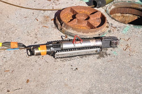 A photo of a remote wastewater camera