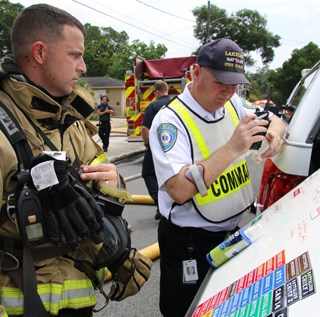 A photo of emergency responders