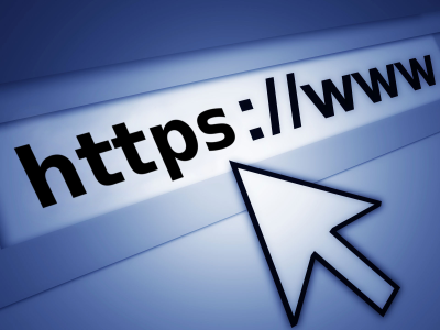 Mouse cursor pointing to start of a URL in browser address bar