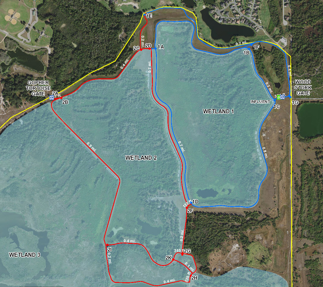 trail map for wetlands one and two